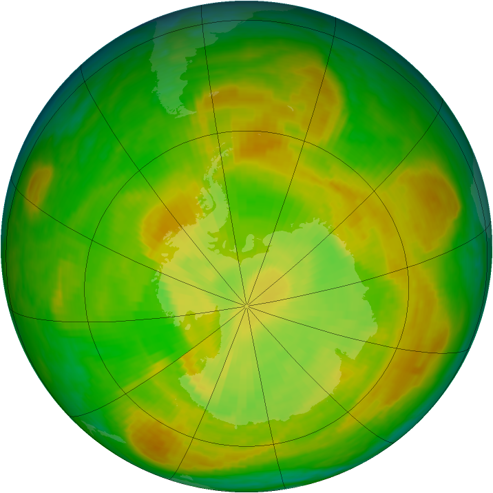 Antarctic ozone map for 02 December 1979